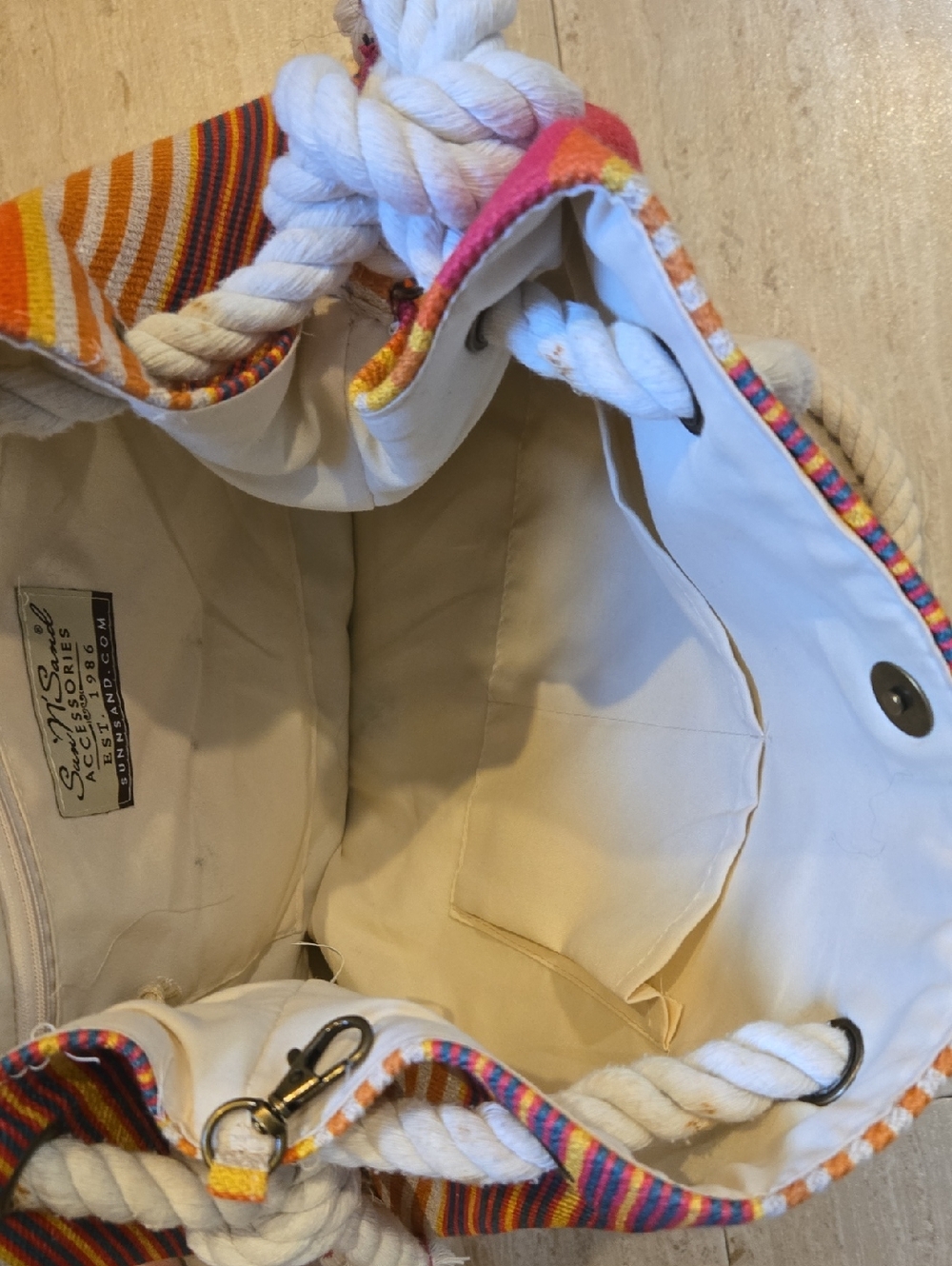 Sun 'N' Sand Multi-Colored Striped Beach Tote Bag - Picture 5 of 9